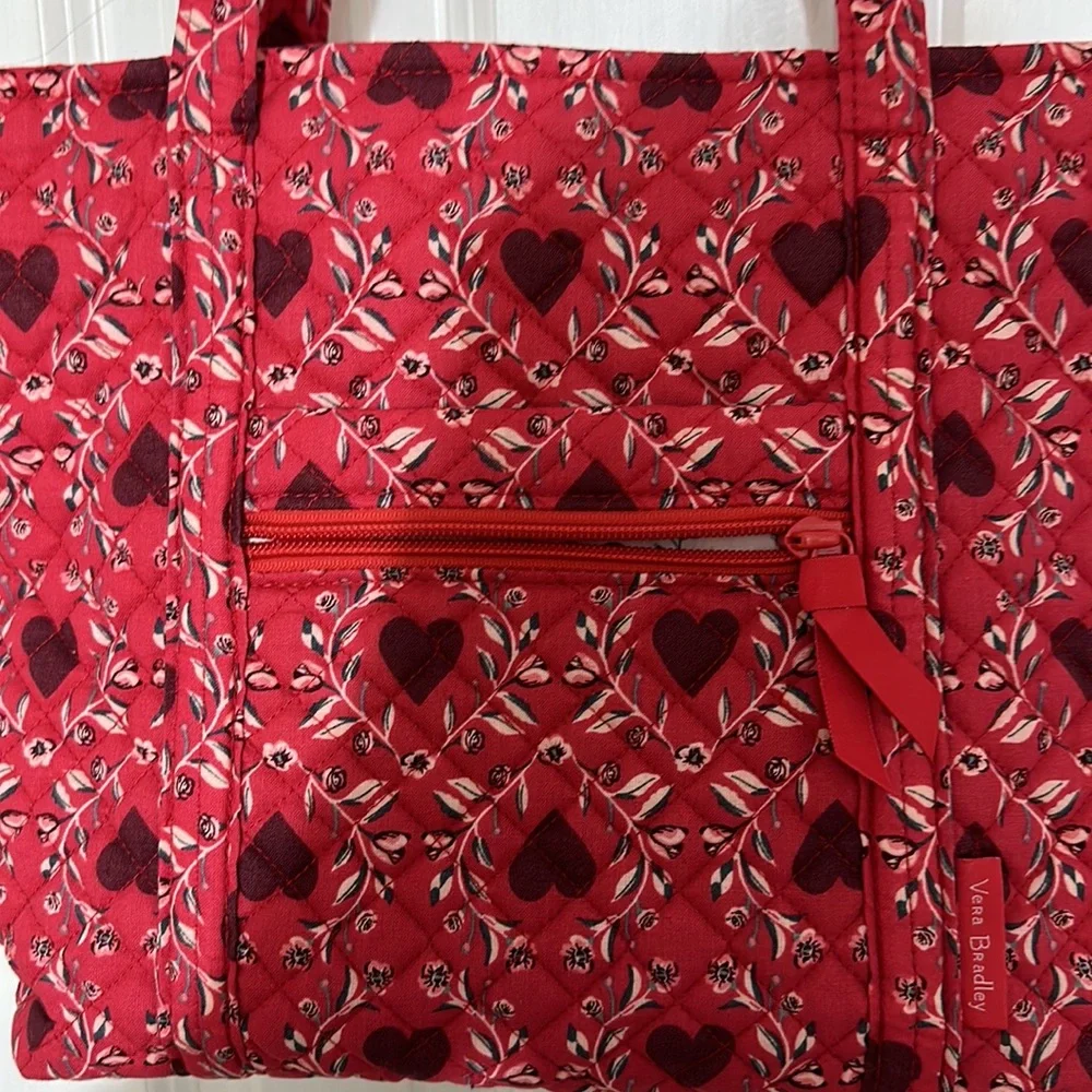 Vera Bradley small Tote Imperial Hearts Red - Picture 3 of 7